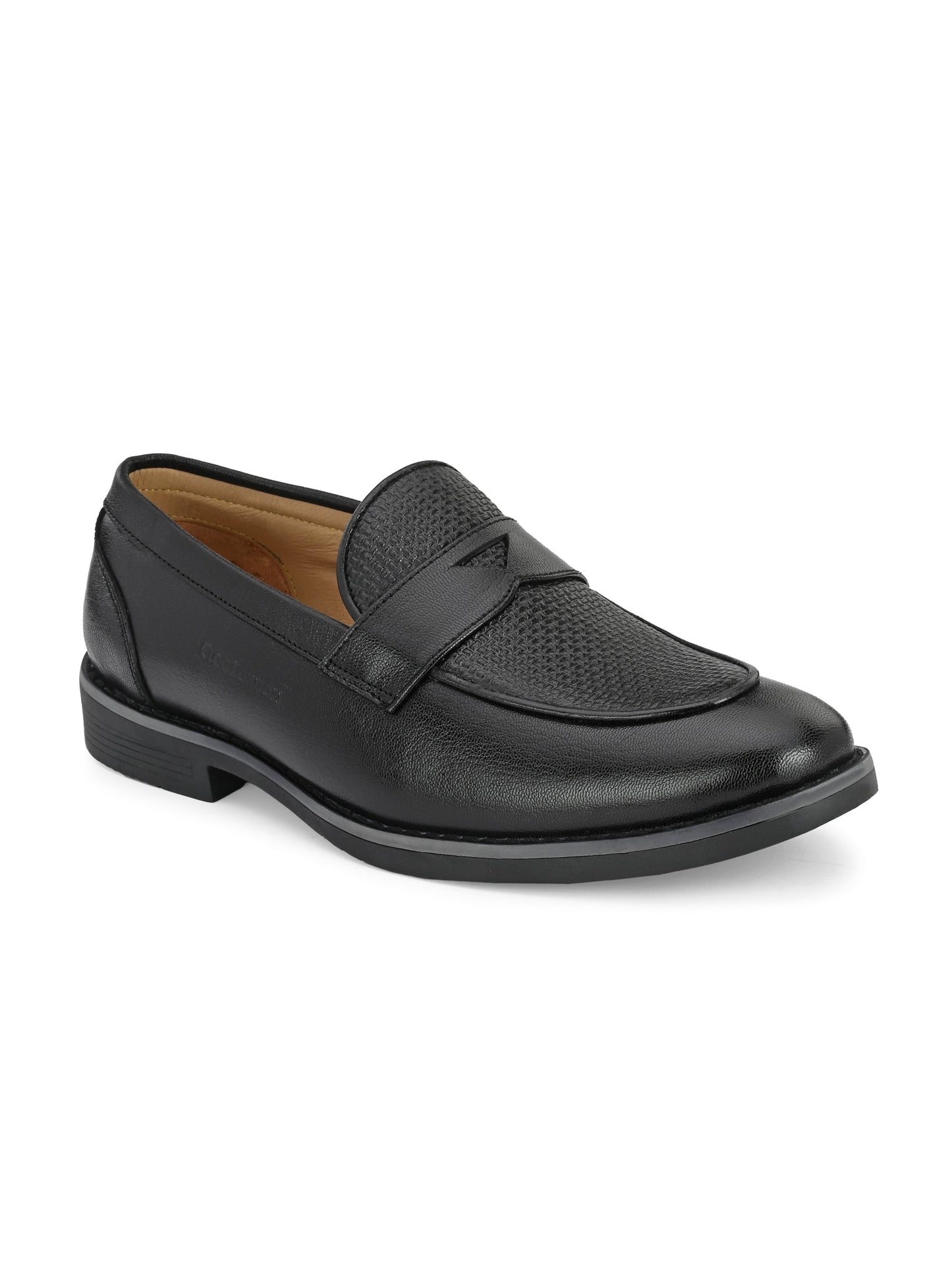 Men Black Almond-Toe Penny Loafers CLOG LONDON