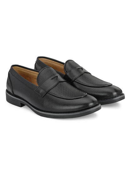 Men Black Almond-Toe Penny Loafers CLOG LONDON