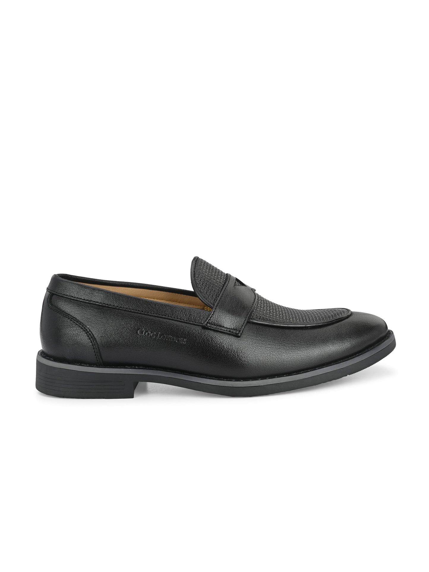 Men Black Almond-Toe Penny Loafers CLOG LONDON