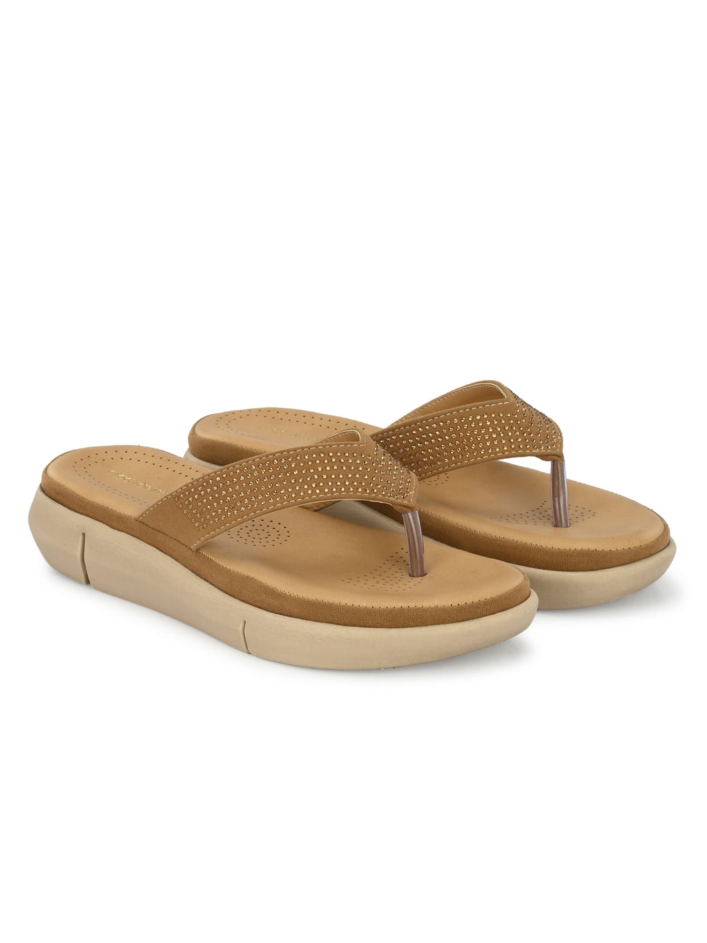 Women Tan Comfort Sandals Flats