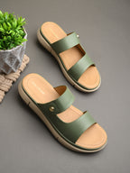 Women Green Comfortable Flats Sandal