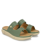 Women Green Comfortable Flats Sandal