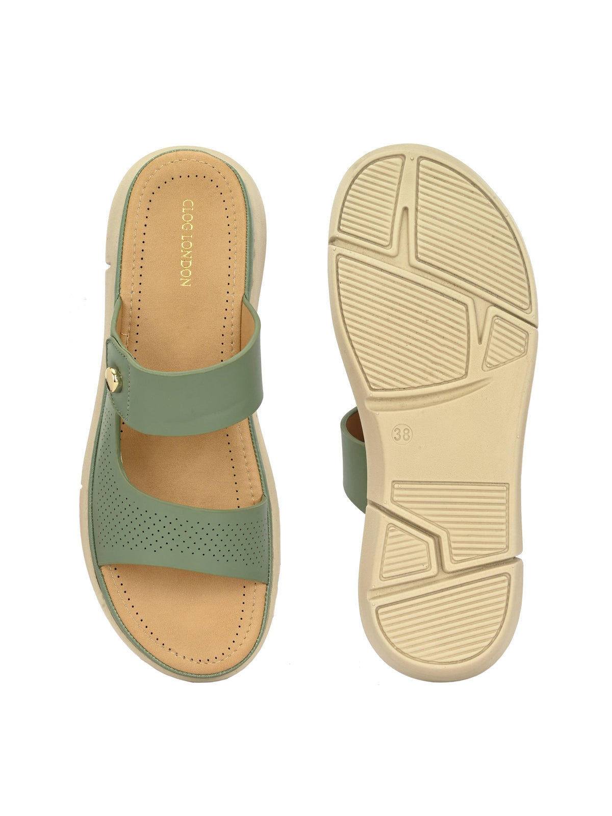 Women Peach Open Toe Comfort Flats