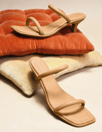 Women Casual Slip Heels Beige