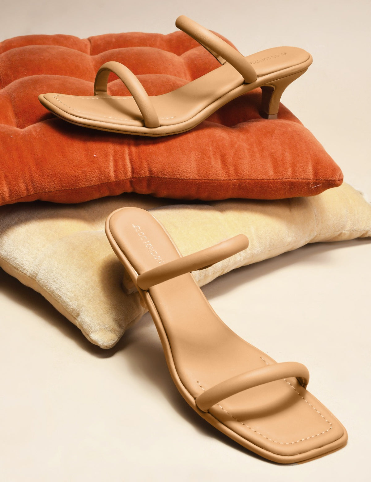 Women Casual Slip Heels Beige