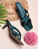 Women Green Casual Kitten Heels