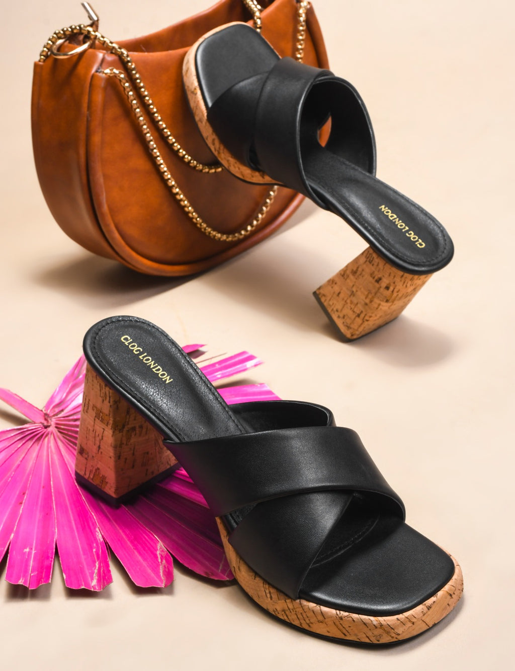 Womens Block Peep Toe Heels