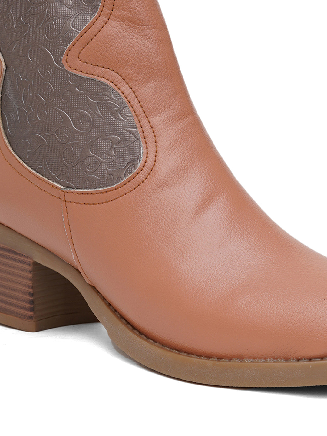 Stylish Women Tan & Black Boots For Women