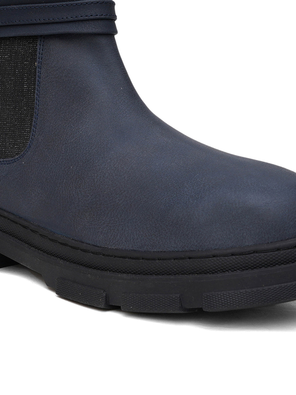 Women Blue Zip Leather Boots