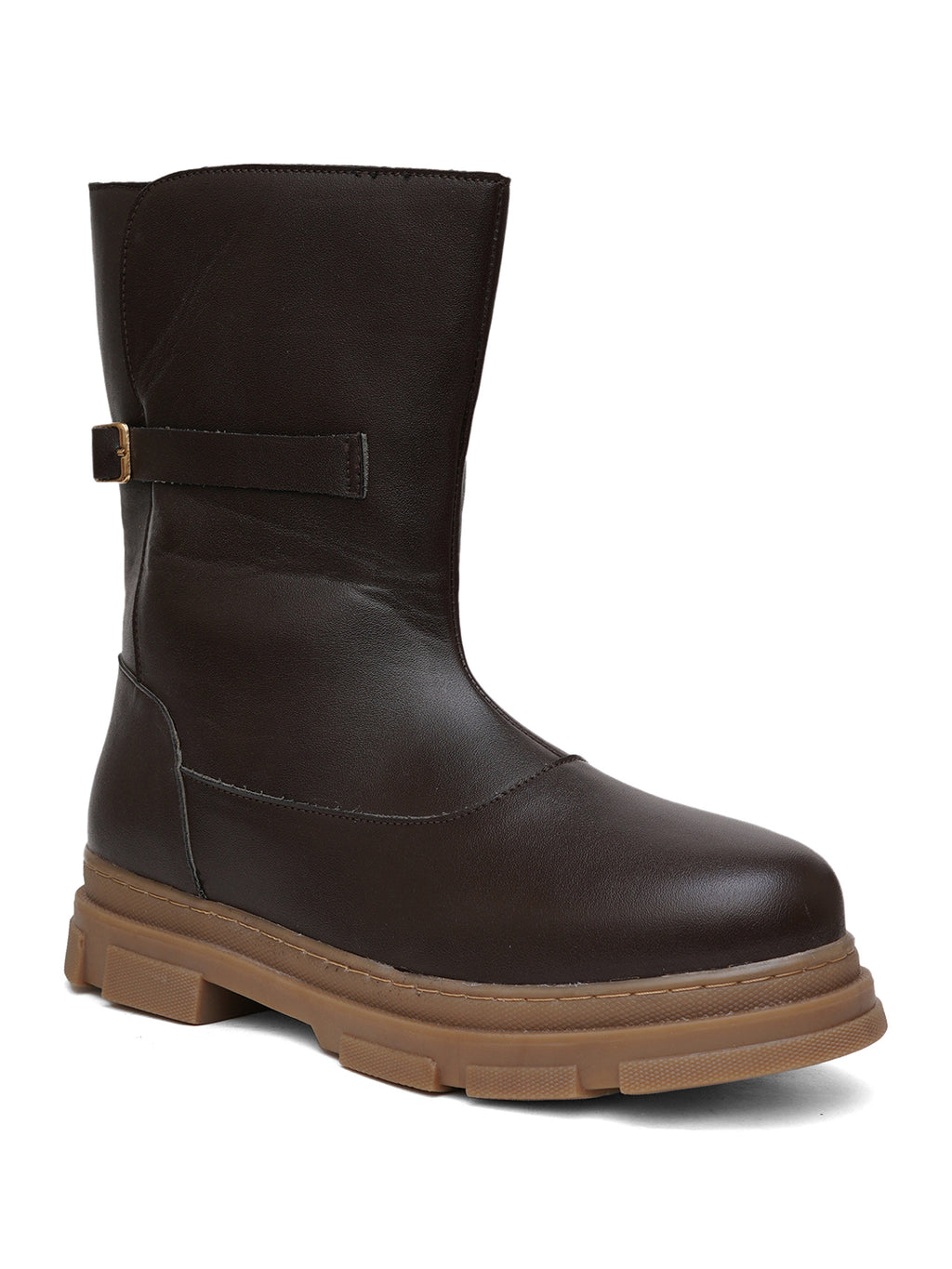 Women Brown Block Boots
