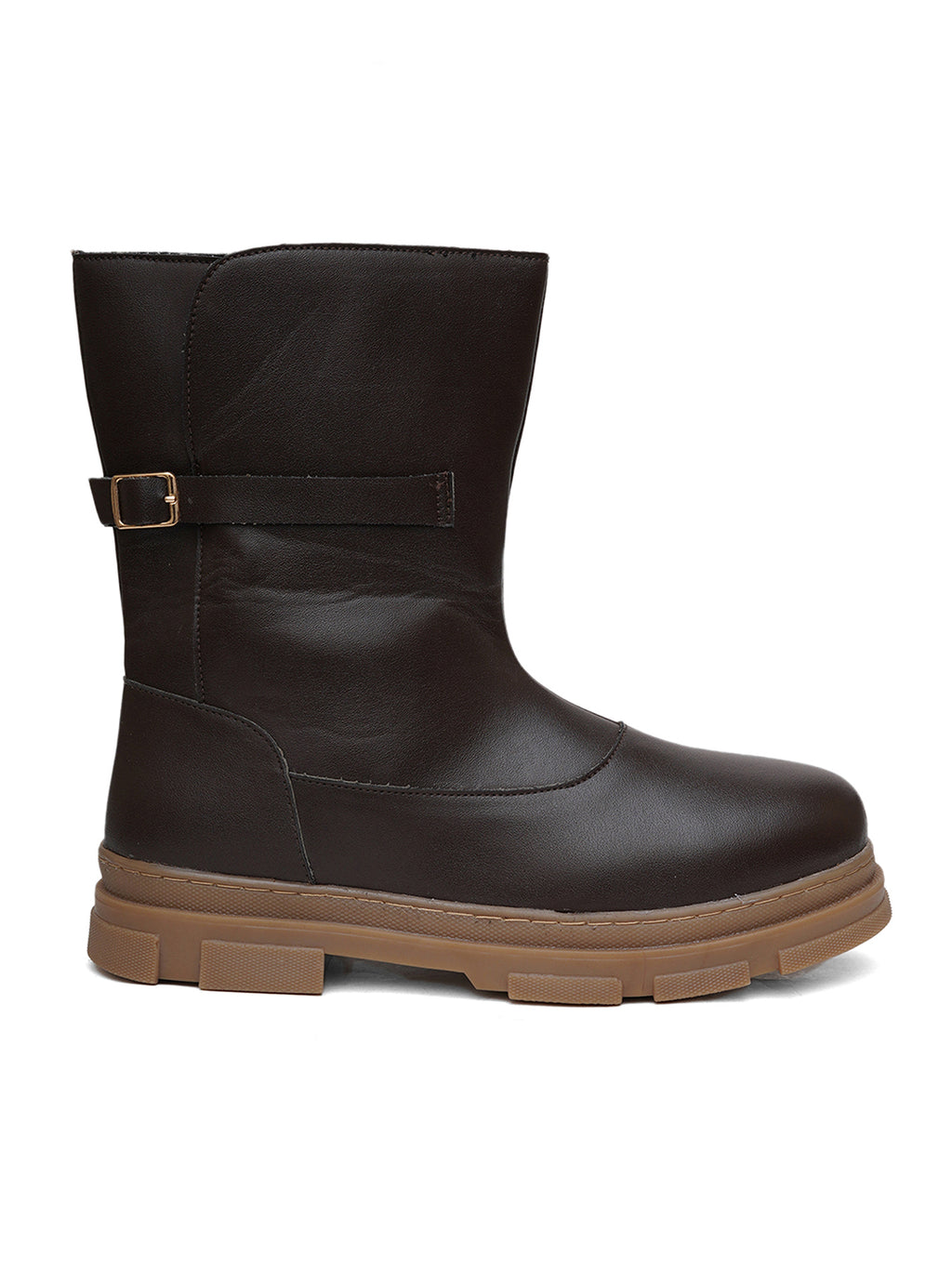 Women Brown Block Boots