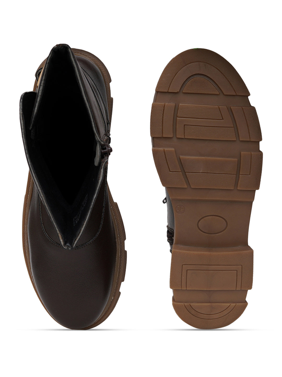 Women Brown Block Boots