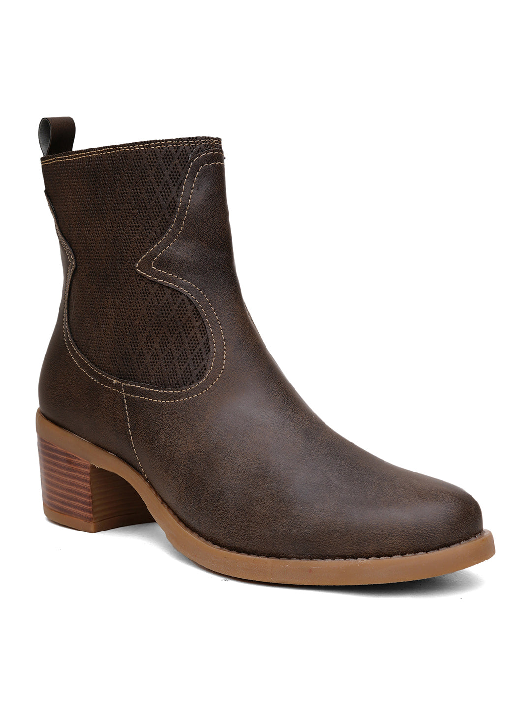 Women Leather Round Toe Boots