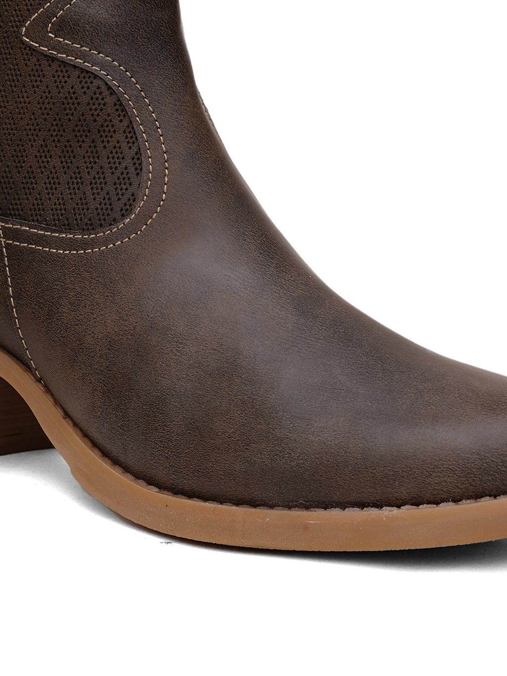 Women Leather Round Toe Boots