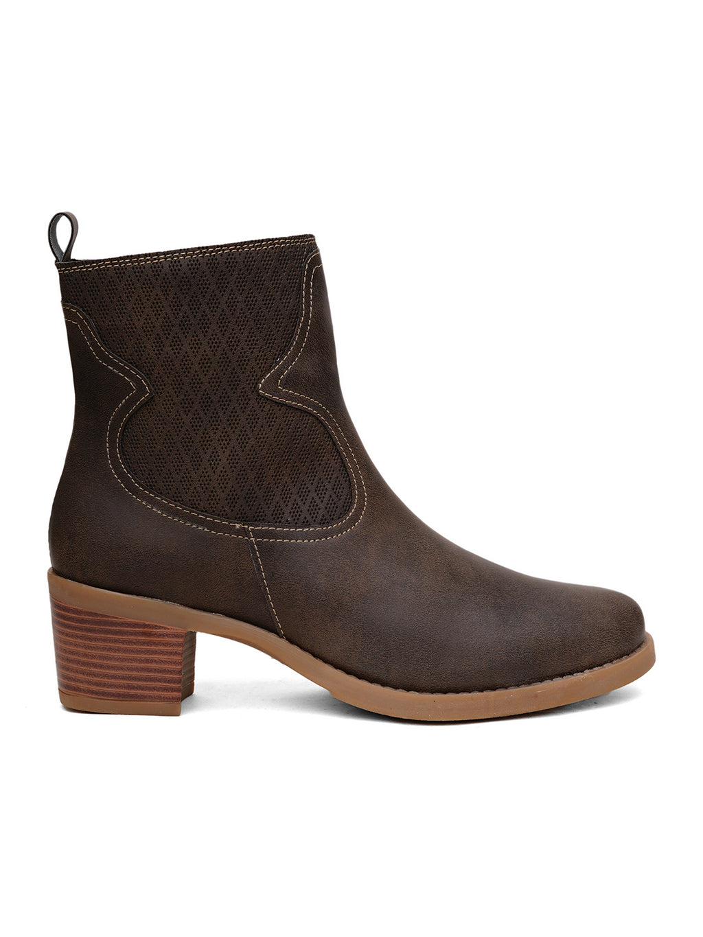 Women Leather Round Toe Boots