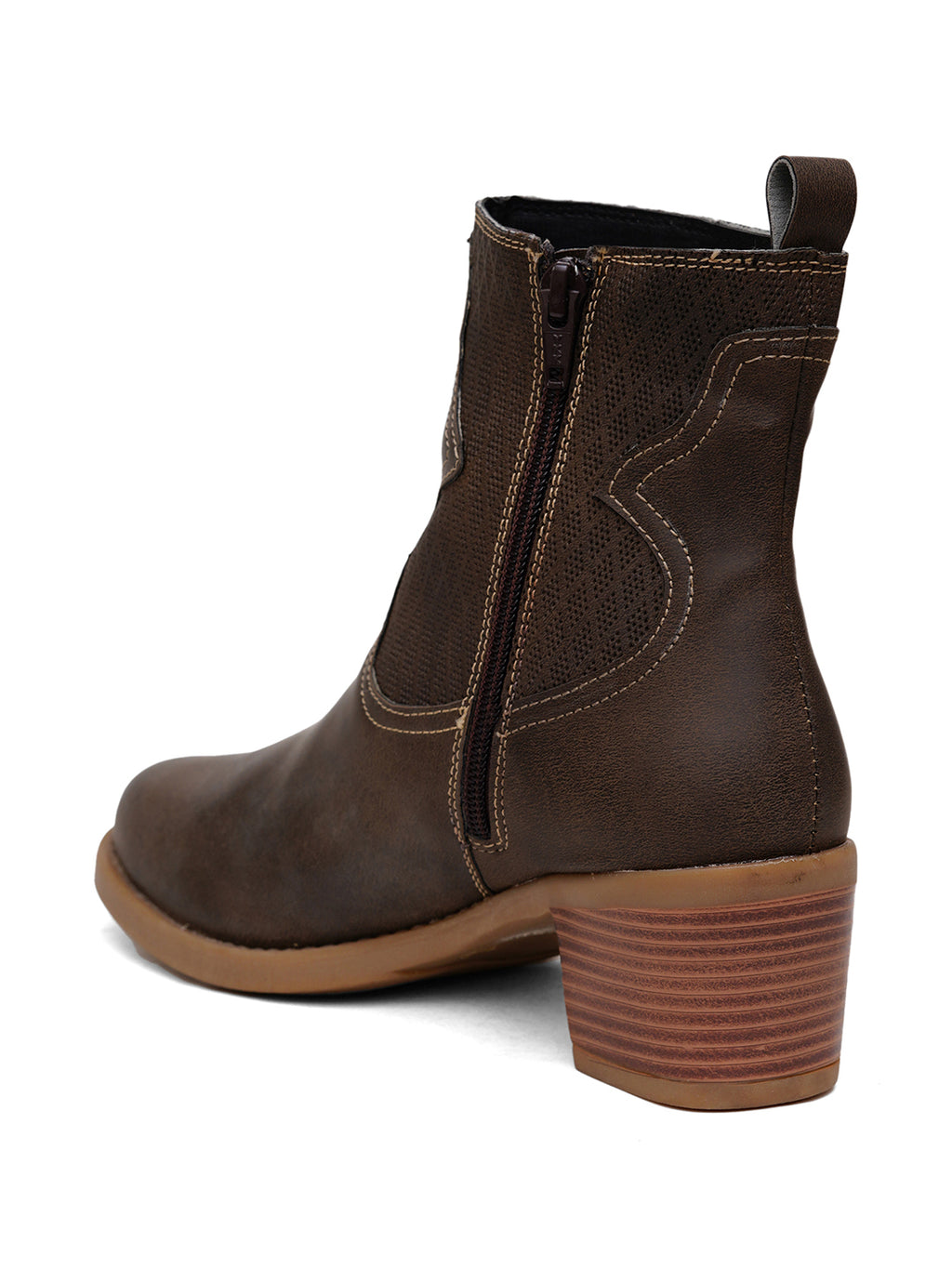 Women Leather Round Toe Boots