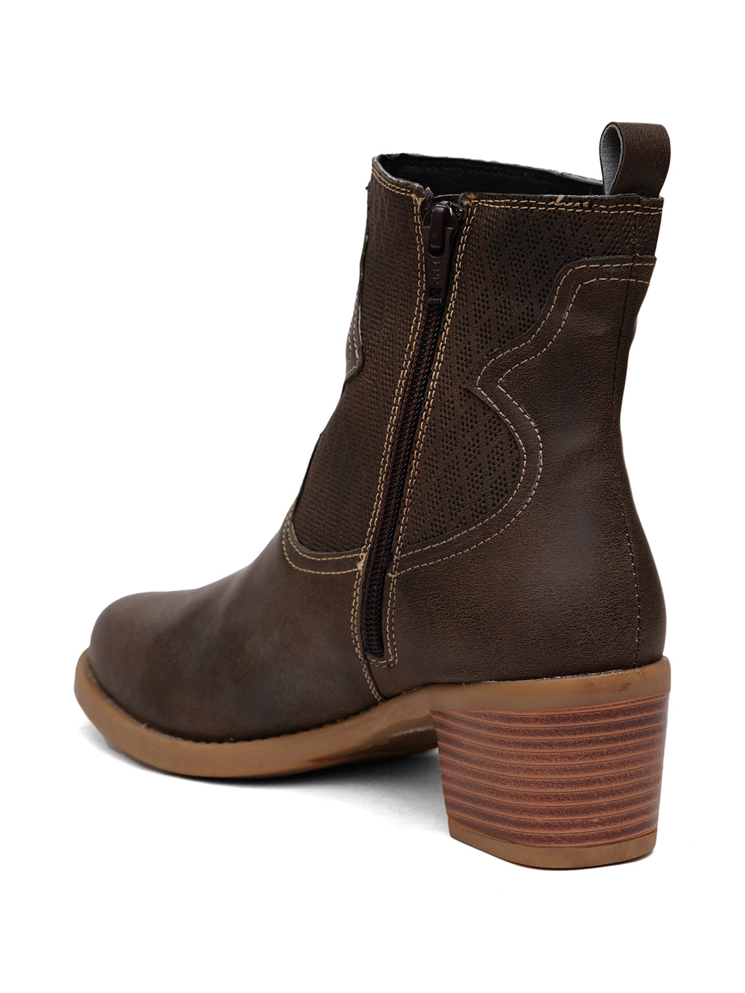 Women Leather Round Toe Boots